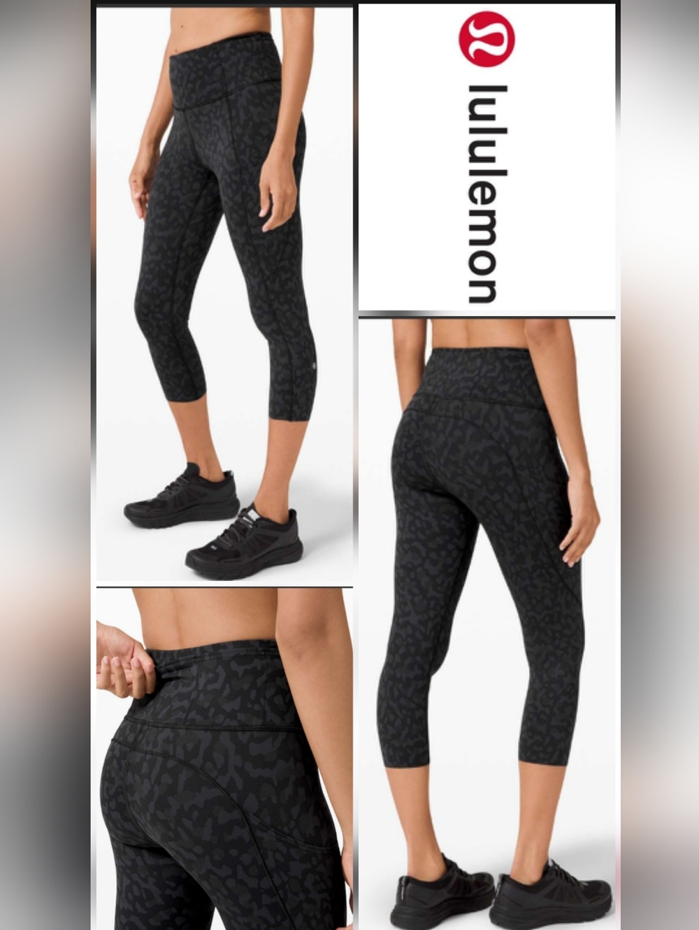Lululemon Fast & Free High-Rise Crop II 19" Nonreflective Formation Deep Camo